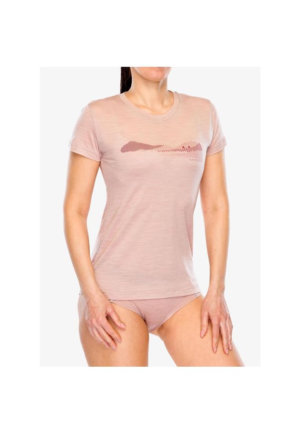 SENSOR - Koszulka merino damska Sensor Merino Air Hills SS Tee. Kolor: różowy