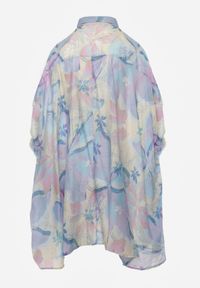 Renee - Niebieska Nietoperzowa Koszula z Bawełną o Fasonie Oversize Celista. Okazja: na co dzień. Kolor: niebieski. Materiał: bawełna. Styl: casual, elegancki #6