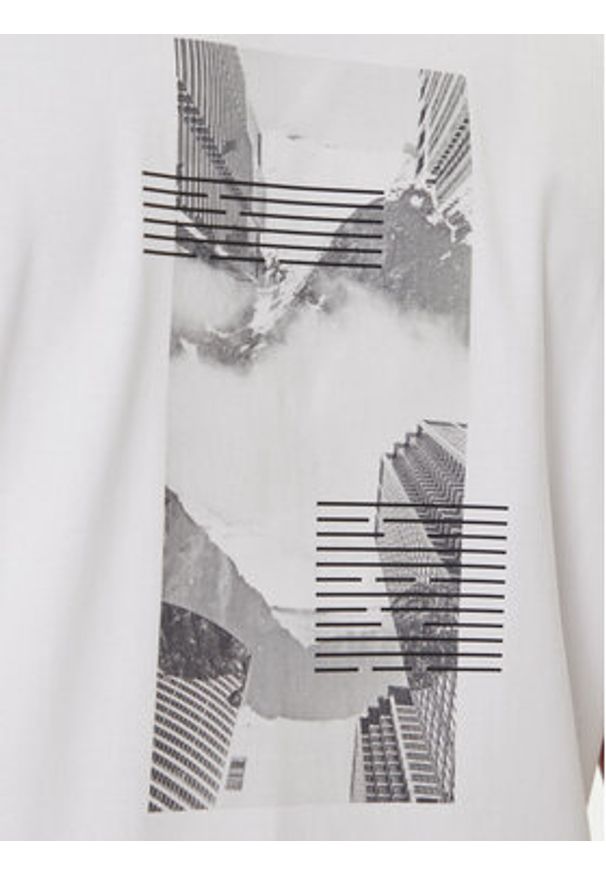 BOSS T-Shirt Stripe Zone 50548093 Biały Relaxed Fit. Kolor: biały. Materiał: bawełna
