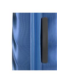 Wittchen - Duża walizka z polikarbonu w ukośny wzór. Kolor: niebieski. Materiał: guma #7