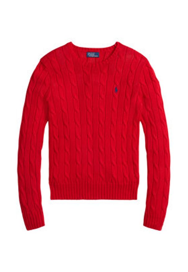 Polo Ralph Lauren Sweter 211971869502 Czerwony Slim Fit. Typ kołnierza: polo. Kolor: czerwony. Materiał: bawełna