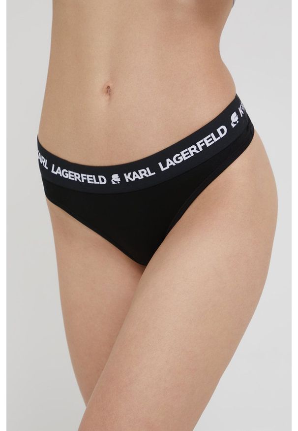 Karl Lagerfeld stringi (2-pack) 211W2126.51 kolor czarny. Kolor: czarny. Materiał: materiał