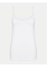 Triumph Top Feel Of Cotton 10224994 Biały Slim Fit. Kolor: biały. Materiał: bawełna #4