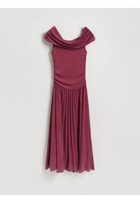Reserved - Sukienka z modalem - brudny róż. Kolor: różowy. Materiał: dzianina #1