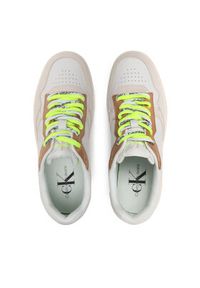 Calvin Klein Jeans Sneakersy Basket Cupsole Fluo Contrast YW0YW00920 Biały. Kolor: biały. Materiał: skóra