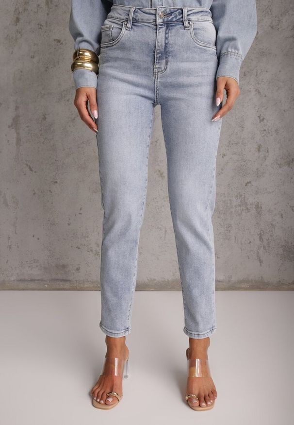 Renee - Niebieskie Casualowe Jeansy z Bawełny Menisea. Okazja: na co dzień. Kolor: niebieski. Styl: casual