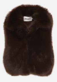 Born2be - Brązowa Kamizelka Futerko z Szerokim Kołnierzem i Kieszeniami Nettisa. Okazja: do pracy, na co dzień, na spotkanie biznesowe. Typ kołnierza: golf. Kolor: brązowy. Materiał: futro. Styl: klasyczny, casual, elegancki, biznesowy #6