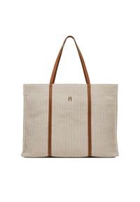 TOMMY HILFIGER - Tommy Hilfiger Torebka Th Premium Beach Le Tote AW0AW17418 Beżowy. Kolor: beżowy