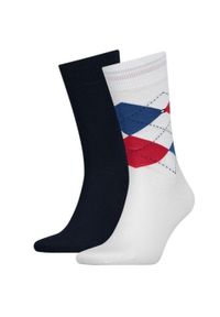 ZEAGLE - Skarpetki męskie Tommy Hilfiger - Zestaw 2 par bawełnianych 39-42. Kolor: wielokolorowy. Materiał: elastan, poliamid, bawełna