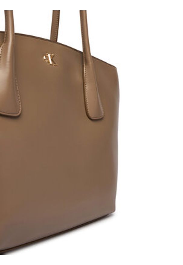 Calvin Klein Torebka Ck Medium Dome Tot LV04F3344G Beżowy. Kolor: beżowy. Materiał: skórzane