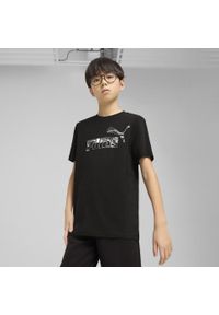Puma - Młodzieżowa koszulka Essentials Camo PUMA Black. Kolor: czarny. Wzór: moro. Sport: joga i pilates