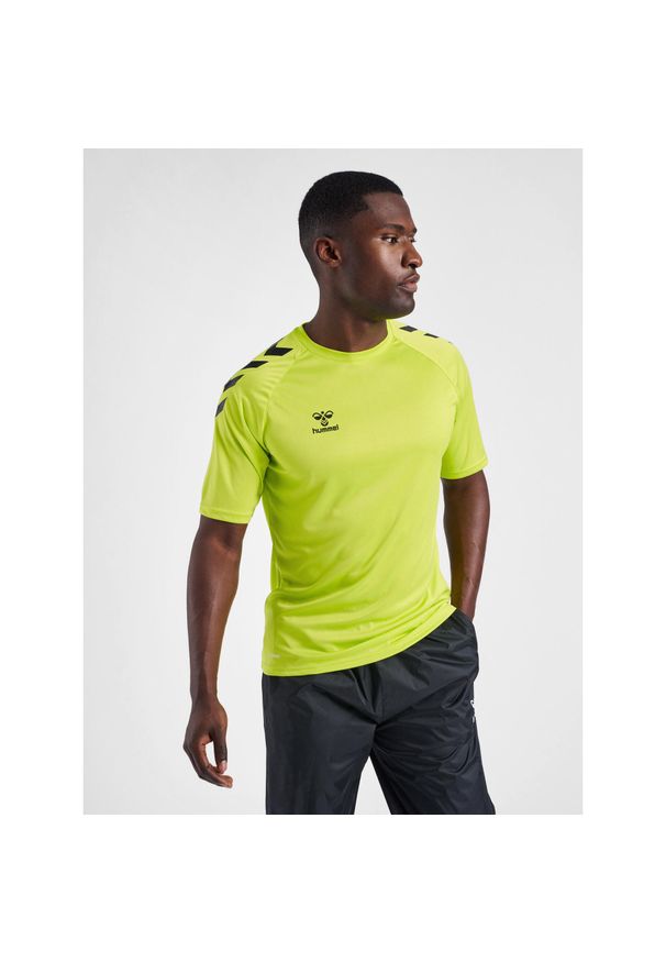 Koszulka Hummel hmlcore xk core poly. Kolor: zielony, wielokolorowy, żółty. Sport: fitness, piłka nożna