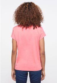 Mustang - MUSTANG Alina C Logo Tee Damski T-shirt Tea Rose 1013222 8142 #6