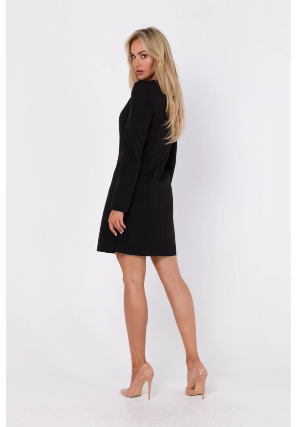 MOE - Elegancka klasyczna sukienka ołówkowa czarna. Kolor: czarny. Typ sukienki: ołówkowe. Styl: klasyczny, elegancki
