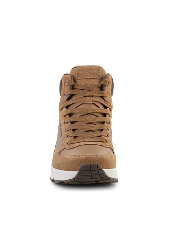 skechers - Buty do chodzenia męskie Skechers Uno Stacre Mid. Zapięcie: sznurówki. Kolor: brązowy. Materiał: materiał, skóra, syntetyk. Szerokość cholewki: normalna. Sport: turystyka piesza