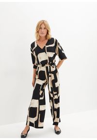 bonprix - Kombinezon z dżerseju. Kolor: czarny. Materiał: jersey #1