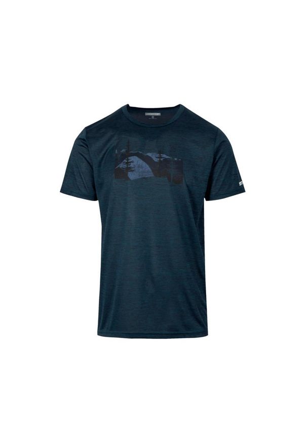 Koszulka z graficznym nadrukiem Regatta Fingal VIII. Kolor: czarny. Materiał: materiał. Wzór: nadruk. Sport: turystyka piesza