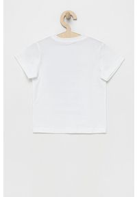Quiksilver t-shirt bawełniany dziecięcy kolor biały z nadrukiem. Okazja: na co dzień. Kolor: biały. Materiał: bawełna. Wzór: nadruk. Styl: casual