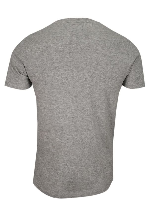Brave Soul - Szary T-Shirt (Koszulka) z Nadrukiem -BRAVE SOUL- Męski, Okrągły Dekolt, Twarze, Brodacz, Barber. Okazja: na co dzień. Kolor: szary. Materiał: bawełna, wiskoza. Wzór: nadruk. Styl: casual