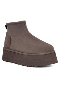 Ugg Śniegowce W Classic Mini Dipper 1168170 Szary. Kolor: szary. Materiał: skóra, zamsz