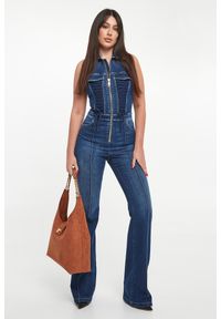 Elisabetta Franchi - Kombinezon damski jeansowy ELISABETTA FRANCHI. Materiał: jeans #1