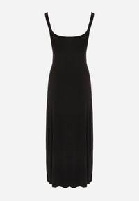 Born2be - Czarna Bawełniana Sukienka z Odkrytymi Plecami i Guzikami Ocerial. Okazja: do pracy, na co dzień. Kolor: czarny. Materiał: bawełna. Długość rękawa: na ramiączkach. Sezon: lato. Typ sukienki: proste. Styl: klasyczny, casual #3