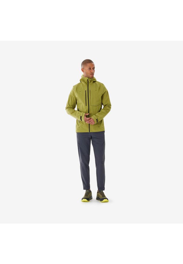 quechua - Kurtka turystyczna męska Quechua MH900 wodoodporna. Kolor: zielony, czarny, wielokolorowy. Materiał: materiał. Sport: turystyka piesza
