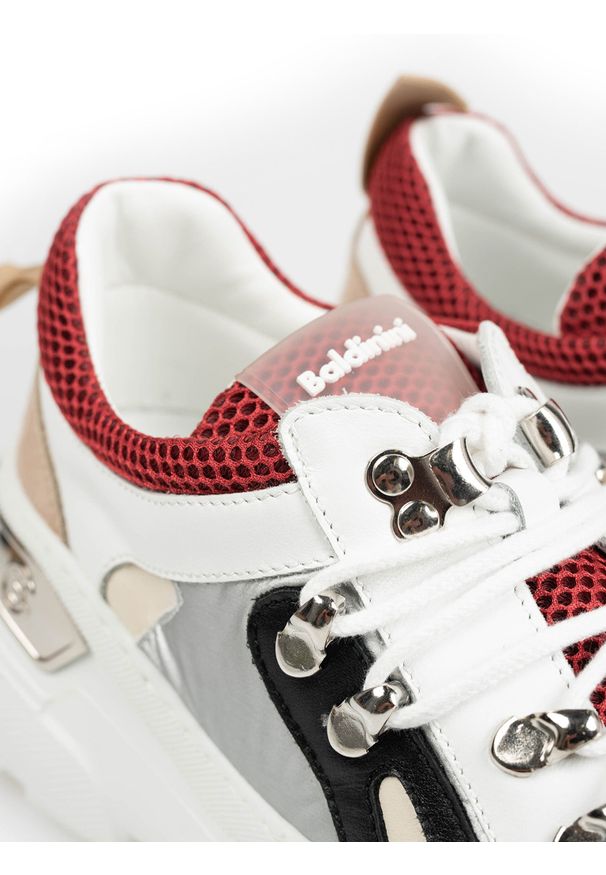 Baldinini Sneakersy | 098054XVERS | Kobieta | Biały, Czerwony. Kolor: czerwony, biały, wielokolorowy. Materiał: materiał, skóra