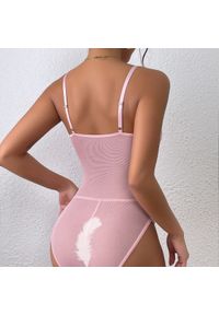 Intica - Body koronkowe dopasowane na specjalne okazje Niculeta. Kolor: różowy. Materiał: koronka. Wzór: koronka #9