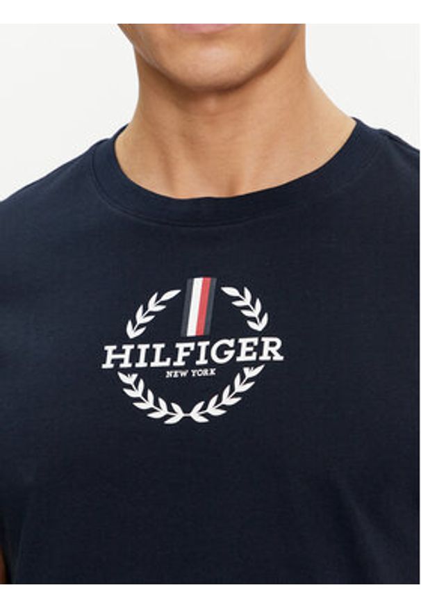 TOMMY HILFIGER - Tommy Hilfiger T-Shirt Global Stripe MW0MW34388 Granatowy Regular Fit. Kolor: niebieski. Materiał: bawełna