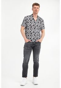 Karl Lagerfeld - Koszula męska lniana z krótkimi rękawami KARL LAGERFELD. Materiał: len. Długość rękawa: krótki rękaw. Długość: krótkie #2