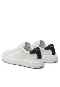 Calvin Klein Sneakersy Low Top Lace Up Lth HM0HM01016 Biały. Kolor: biały. Materiał: skóra