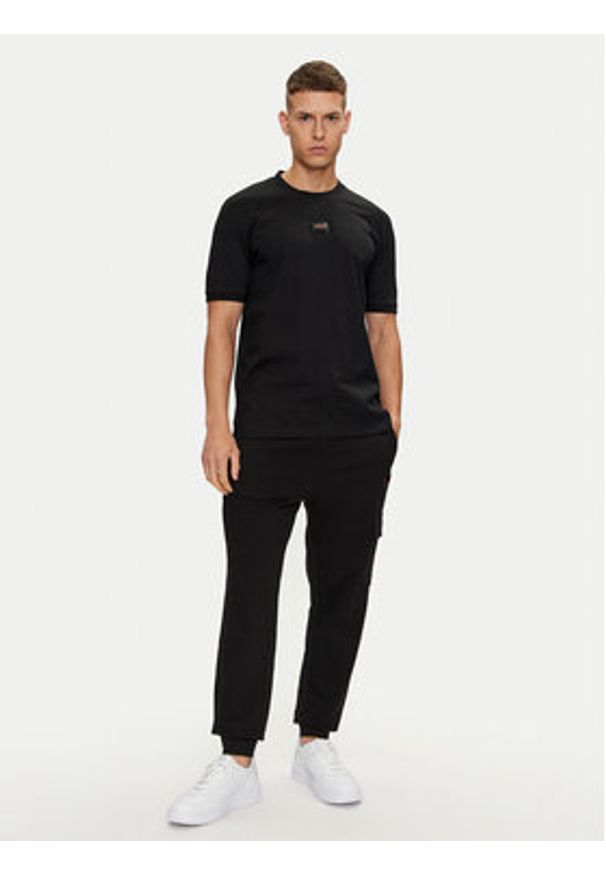 Hugo T-Shirt Diragolino_Gel 50528171 Czarny Regular Fit. Kolor: czarny. Materiał: bawełna