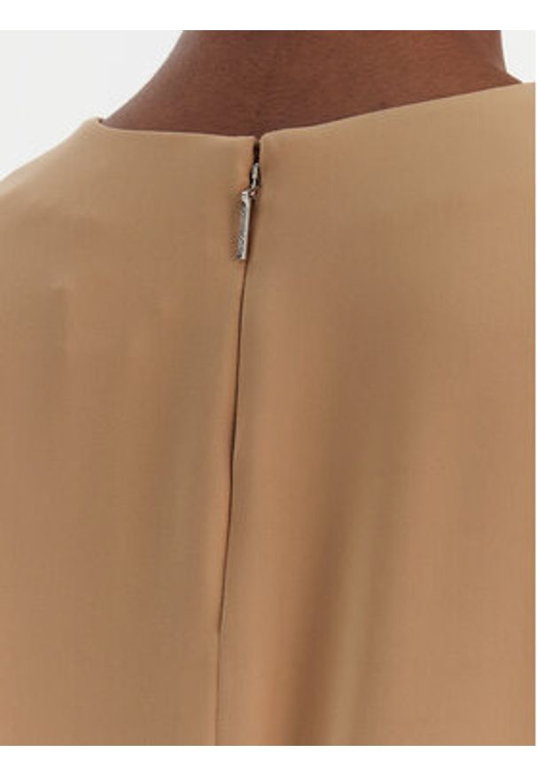 Calvin Klein Bluzka LV044E902G Beżowy Regular Fit. Kolor: beżowy. Materiał: syntetyk