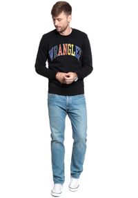 Wrangler - MĘSKA BLUZA WRANGLER LOGO SWEAT BLACK W6B6HY100 112130691. Wzór: nadruk #8