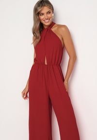 Born2be - Bordowy Kombinezon o Taliowanym Kroju Bez Rękawów Rivassina. Kolor: czerwony. Długość rękawa: bez rękawów. Długość: długie #6