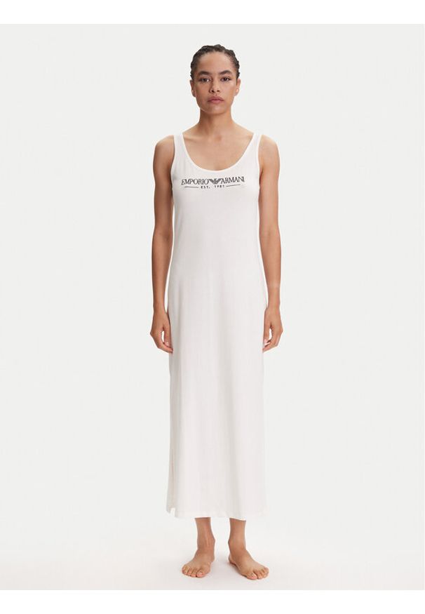 Emporio Armani Underwear Sukienka codzienna EW000494 AF10881 U1131 Biały Regular Fit. Okazja: na co dzień. Kolor: biały. Materiał: bawełna. Typ sukienki: proste. Styl: casual