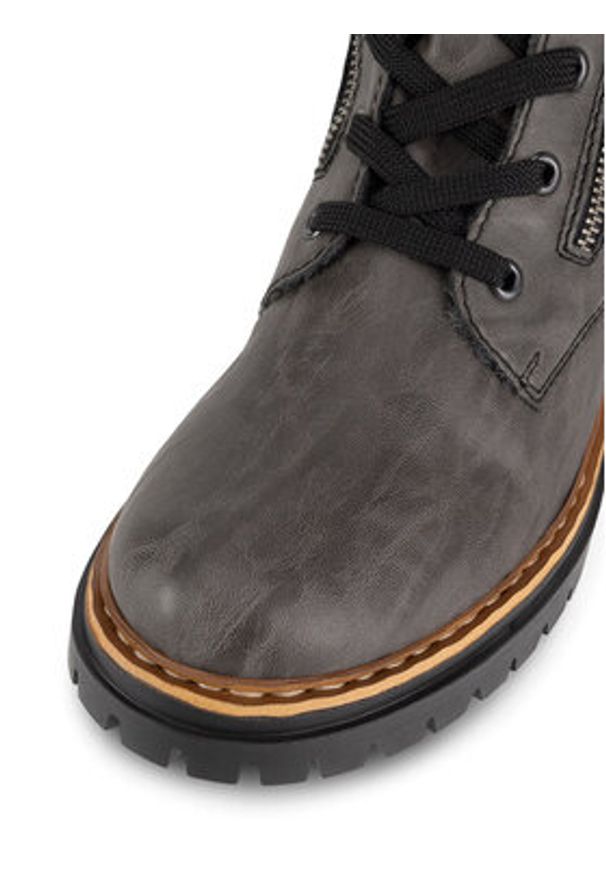 Rieker Trzewiki 72611-45 Szary. Kolor: szary. Materiał: materiał