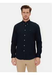 TOMMY HILFIGER - Tommy Hilfiger Koszula Core Flex MW0MW39988 Granatowy Regular Fit. Kolor: niebieski. Materiał: bawełna #8