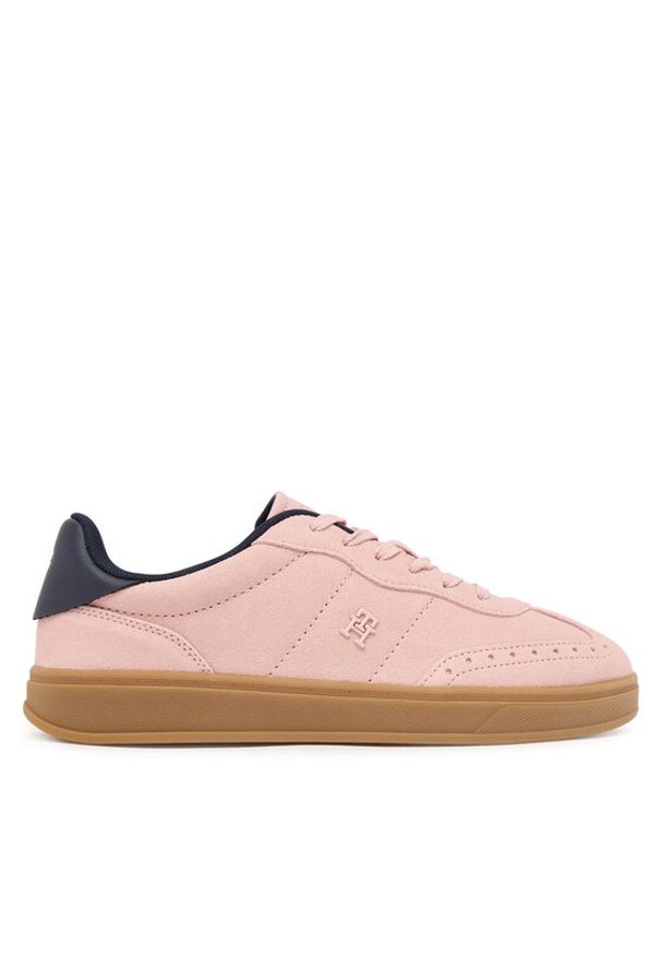 TOMMY HILFIGER - Tommy Hilfiger Sneakersy Heritage FW0FW08822 Różowy. Kolor: różowy. Materiał: zamsz, skóra