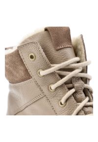 Beżowe Trzewiki Wasak Ocieplane Buty Damskie Barefoot. Okazja: na spacer, na co dzień. Kolor: beżowy. Materiał: skóra. Wzór: grochy. Styl: casual #7