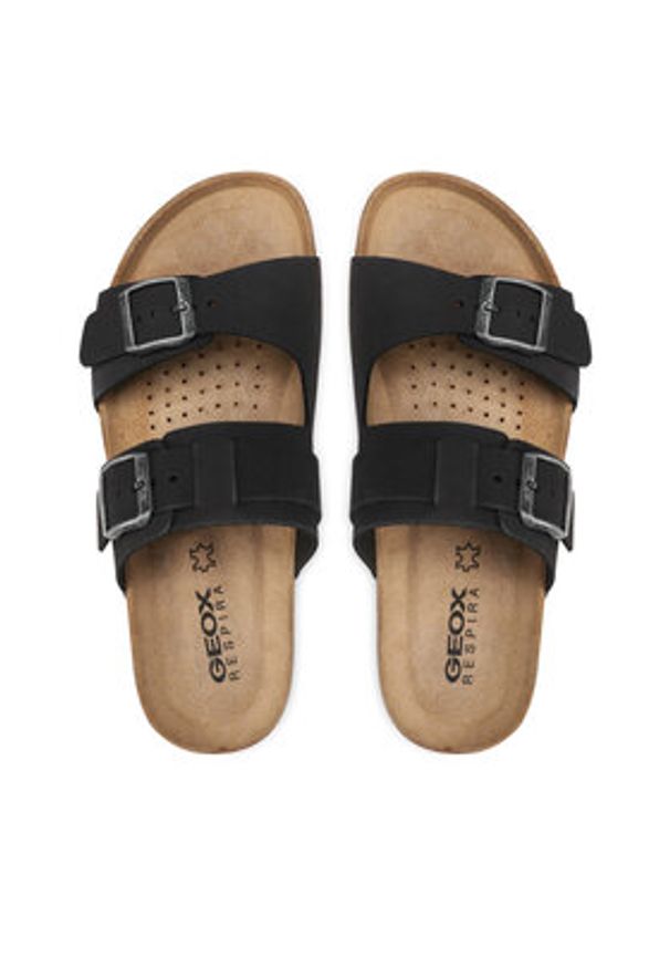 Geox Klapki U Sandal Ghita B U159VB 00032 C9999 Czarny. Kolor: czarny. Materiał: skóra, nubuk