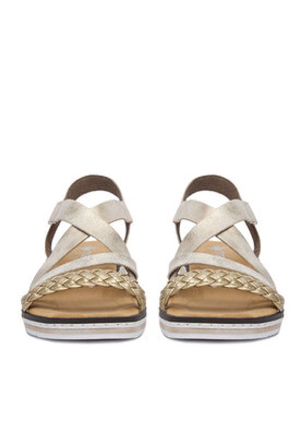 Rieker Sandały CEO-V3663-90 Złoty. Kolor: złoty. Materiał: skóra