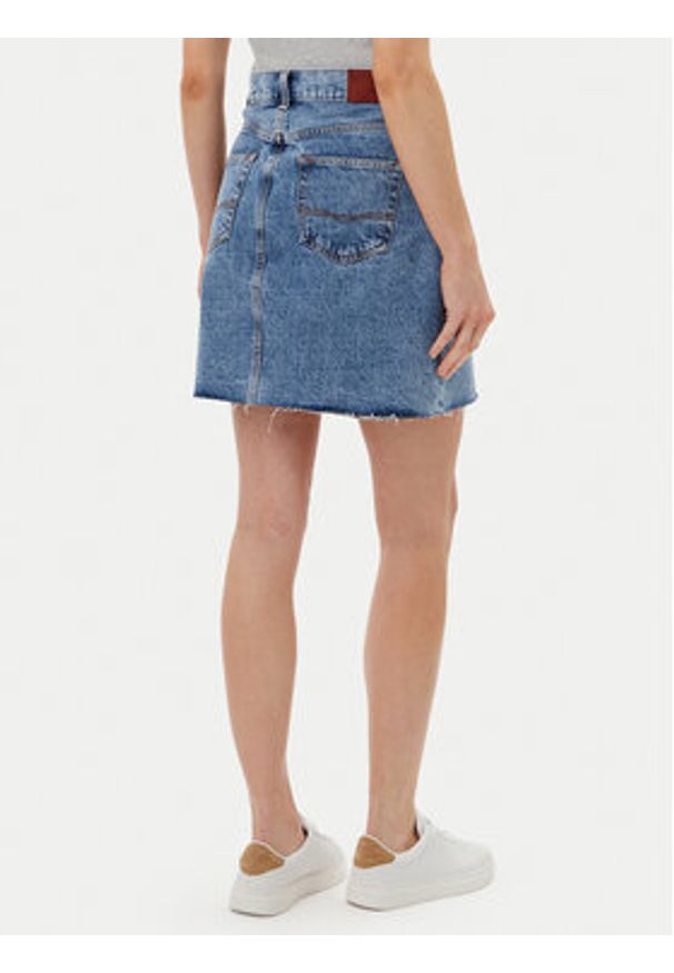 Pepe Jeans Spódnica jeansowa PL901124 Niebieski Regular Fit. Kolor: niebieski. Materiał: bawełna