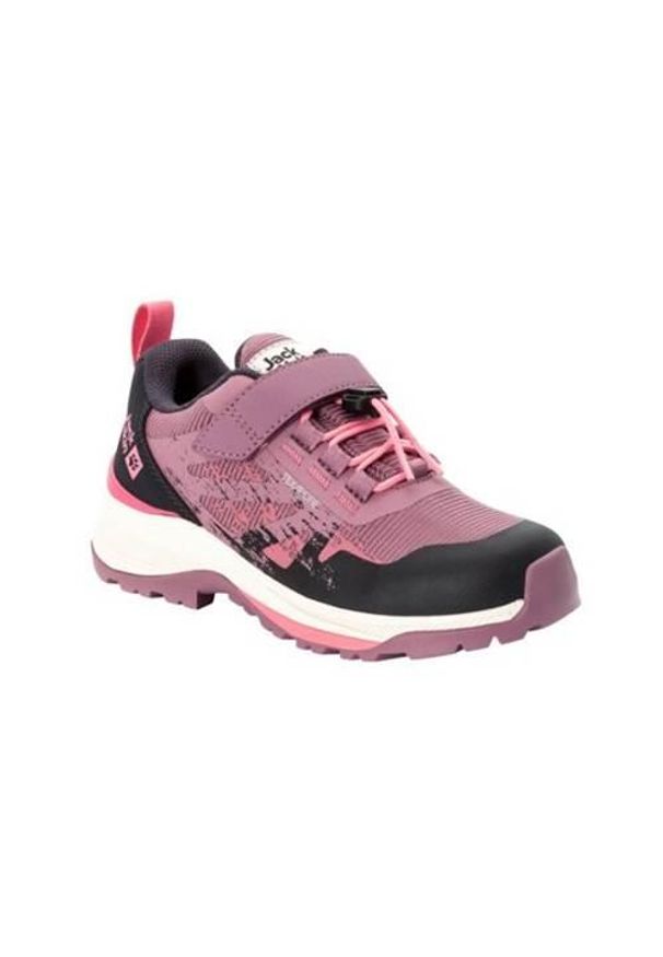 Buty do chodzenia dla dzieci Jack Wolfskin Villi Hiker Texapore Low. Zapięcie: rzepy. Kolor: wielokolorowy, różowy. Materiał: materiał, syntetyk, tkanina. Szerokość cholewki: normalna. Sport: turystyka piesza