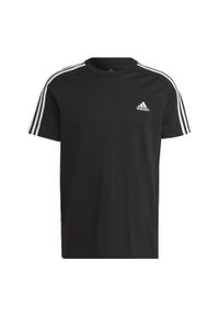 Adidas - Essentials Single Jersey 3-Stripes Tee. Kolor: biały, wielokolorowy, czarny. Materiał: jersey