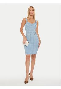 Guess Sukienka jeansowa Lidia W4YK02 D5DX2 Niebieski Slim Fit. Kolor: niebieski. Materiał: bawełna #2