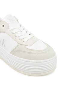 Calvin Klein Jeans Sneakersy Bold Flatf Low Lace Mix YW0YW01742 Biały. Kolor: biały. Materiał: skóra, zamsz #3