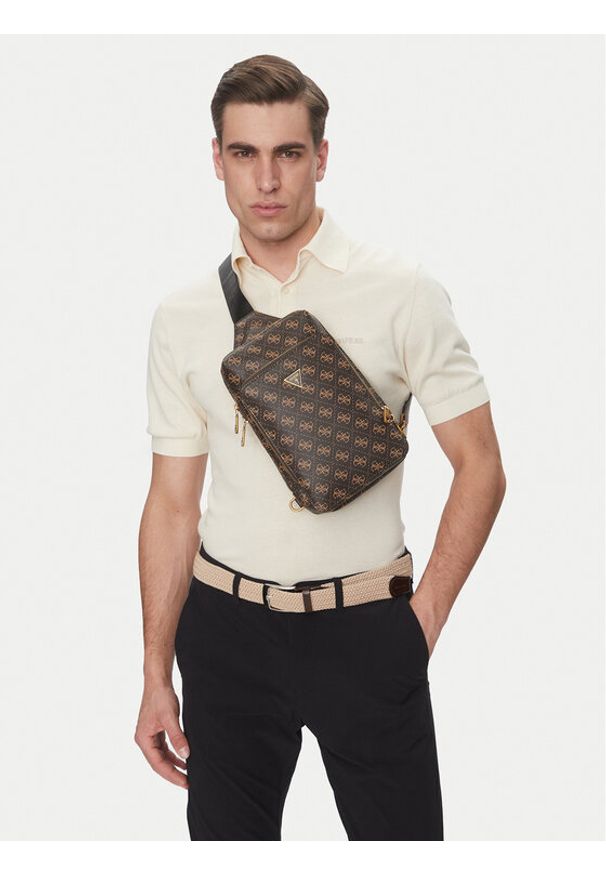 Guess Saszetka MIlano HMMILO P5226 Brązowy. Kolor: brązowy. Materiał: skóra