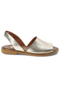 Złote Sandały Armodo Stylowe Buty Damskie. Zapięcie: pasek. Kolor: złoty. Wzór: aplikacja. Styl: elegancki #3